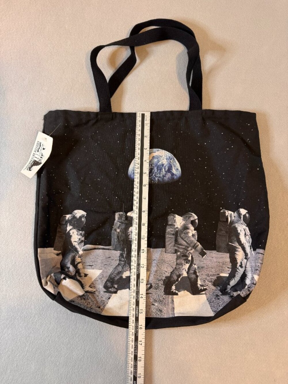 Griffith Observatory Black Canvas Tote Astrounaut Moon Space NWT - Picture 5 of 6